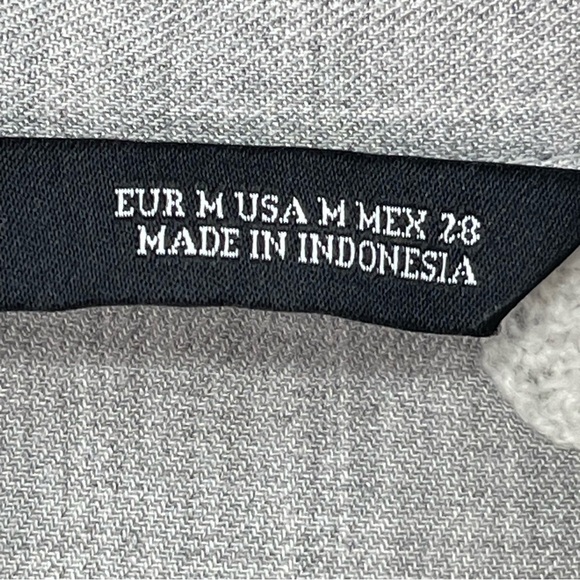 Zara Pom Polka Dot Babydoll Mini Contrast Dress Gray White Shirt Size Medium - Picture 13 of 15